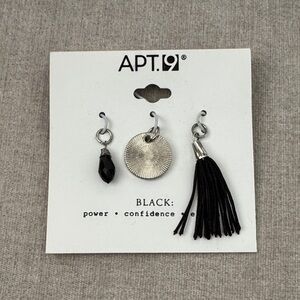 Apt. 9 Black and Silver Necklace Charm Set